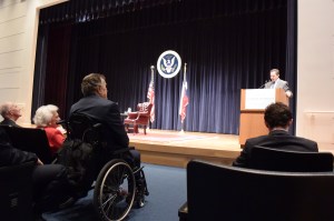 (L-R) Brent Scowcroft, Barbara Bush, President Bush, and Dr. Engel