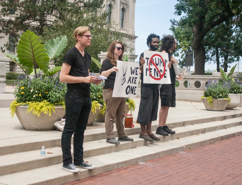 Trump/Pence Protestors at Indiana State Capitol