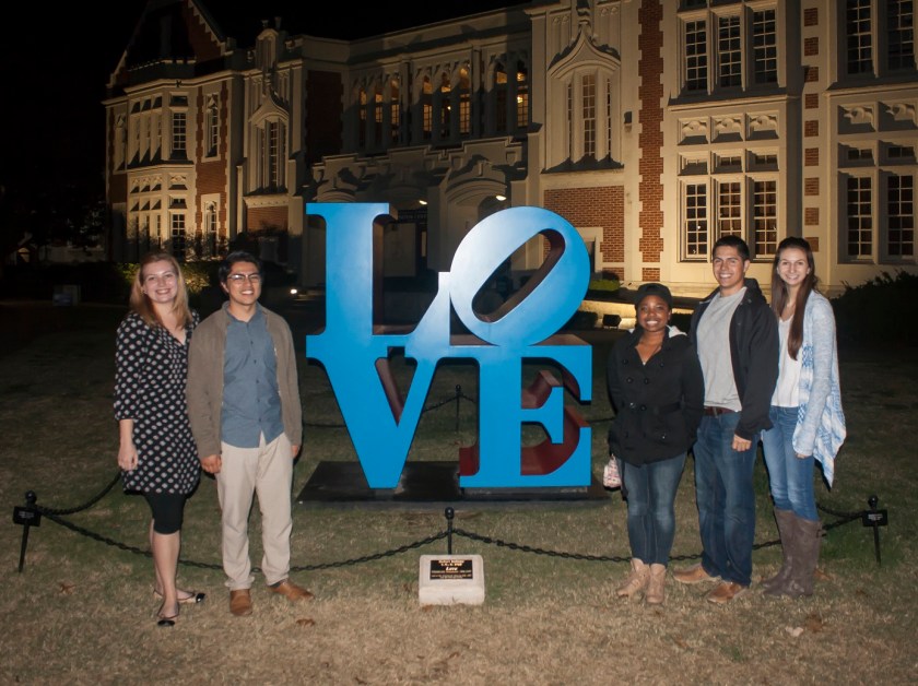 Robert Indiana, LOVE, SHSU, LEAP Center, Oklahoma University campus