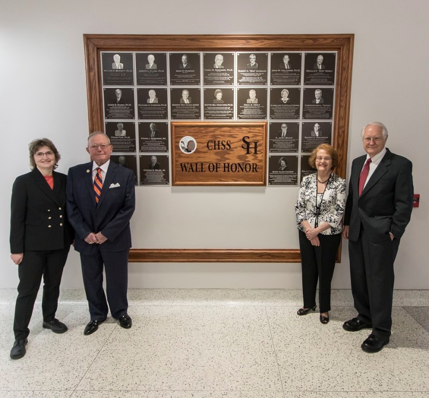 SHSU, CHSS, LEAP Ambassadors, LEAP Center, Wall of Honor, Ralph Pease, Mary Alice Conroy, George Miles, Abbey Zink