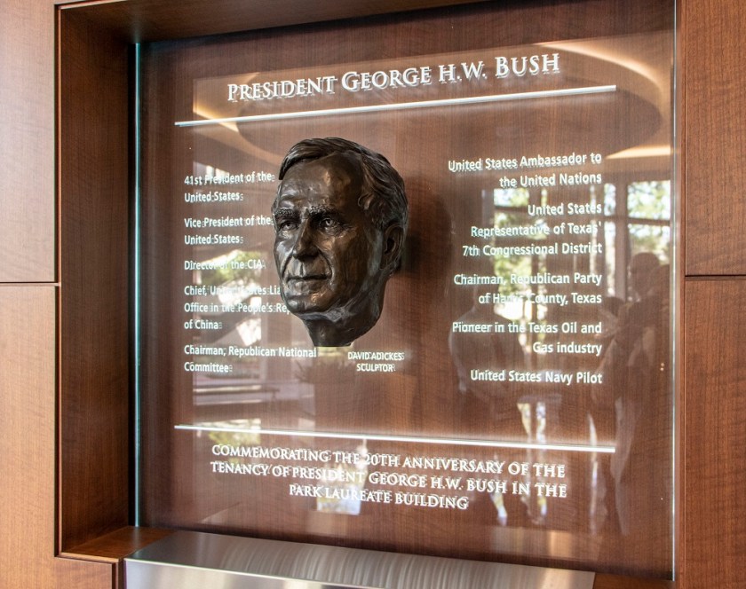 SHSU, LEAP Center, LEAP Ambassadors, President George H. W. Bush, Presidents Day,  Jean Becker, David Adickes