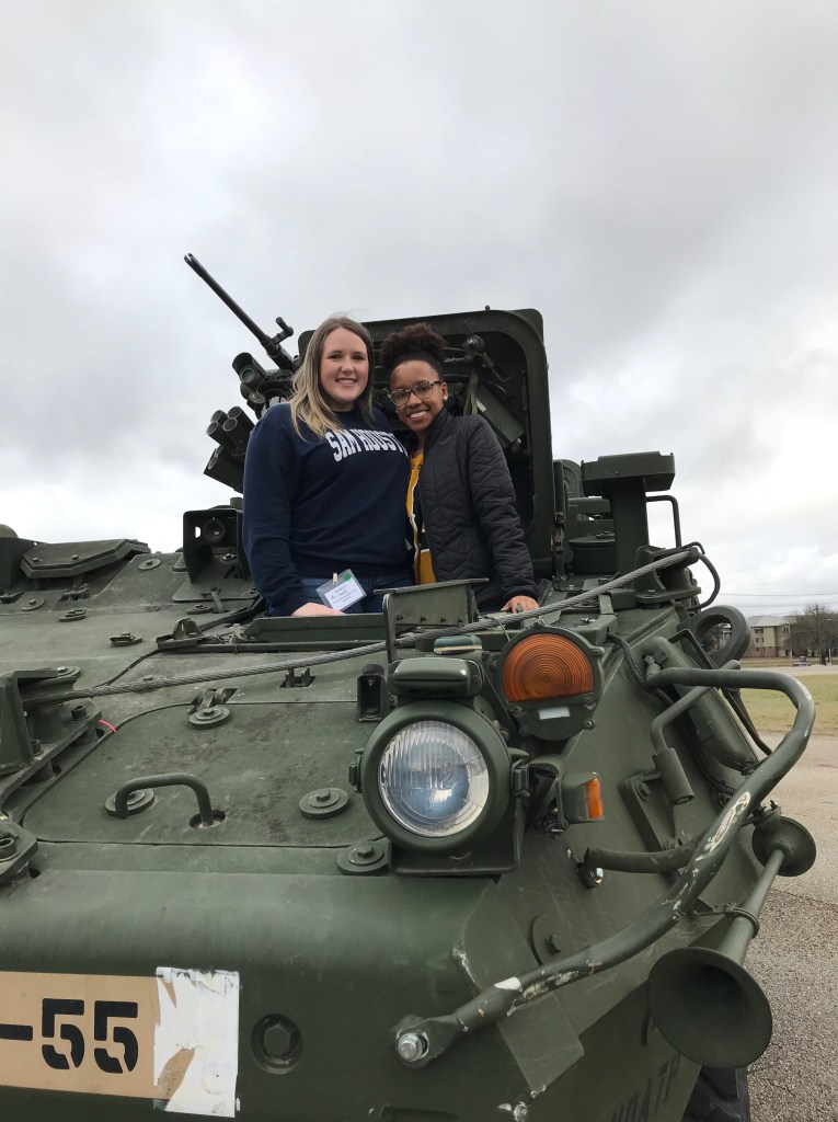 SHSU, LEAP Center, LEAP Ambassadors, Sam Houston Austin Intern Program, SHAIP, Fort Hood, Ilexus Williams, Jezel Luna, Mackenzie Smith