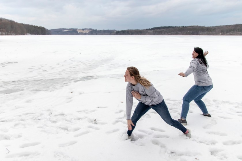 SHSU, LEAP Ambassadors, LEAP Center, Frozen Lake, Snowball Fight