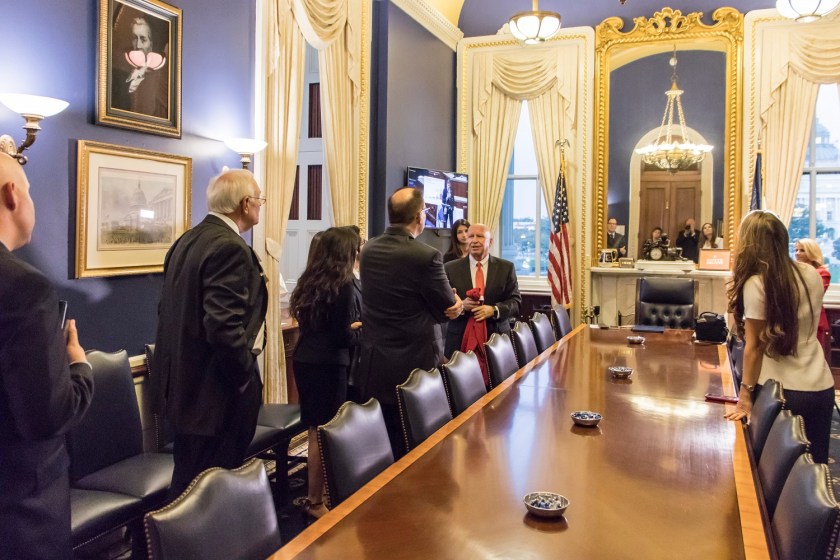 SHSU, LEAP Center, LEAP Ambassadors, Washington DC, Capitol, Sam Houston Bust, Ways and Means, Congressman Kevin Brady. Mac Woodward