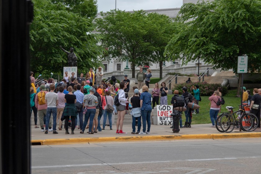 SHSU, LEAP Center, LEAP Ambassadors, Madison WI, Capitol, Pride Month, Protestors