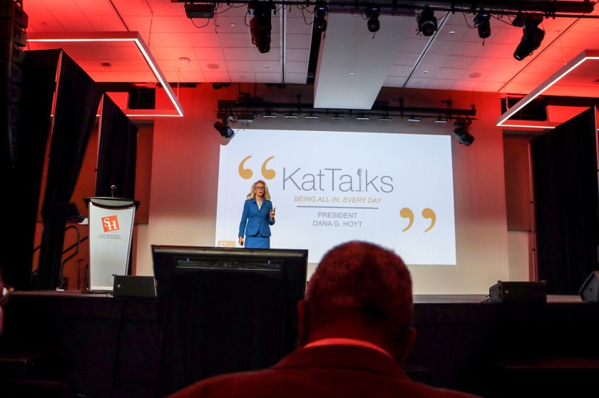 SHSU, Academic Success Center, Center for Law Engagement And Politics, LEAP Ambassadors, Kat Talks, President Dana Hoyt