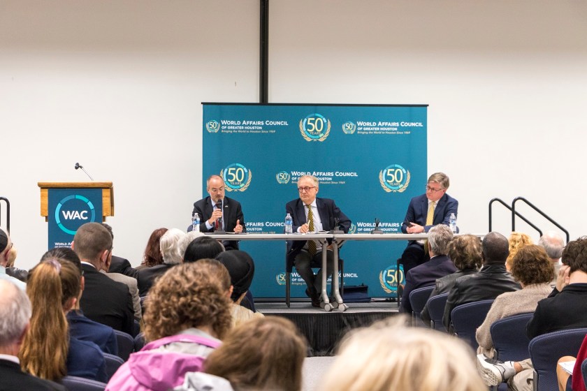 SHSU, LEAP Center, LEAP Ambassadors, Center for Law Engagement And Politics, World Affairs Council Houston, WAC Houston, Auschwitz, Antisemitism, Consul General Alexis Andres, Consul General Thomas Meister