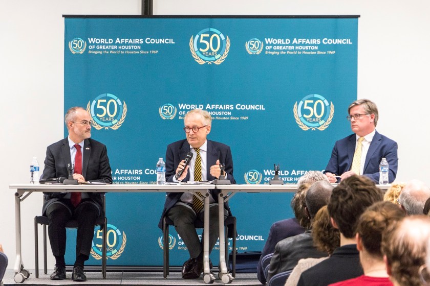 SHSU, LEAP Center, LEAP Ambassadors, Center for Law Engagement And Politics, World Affairs Council Houston, WAC Houston, Auschwitz, Antisemitism, Consul General Alexis Andres, Consul General Thomas Meister