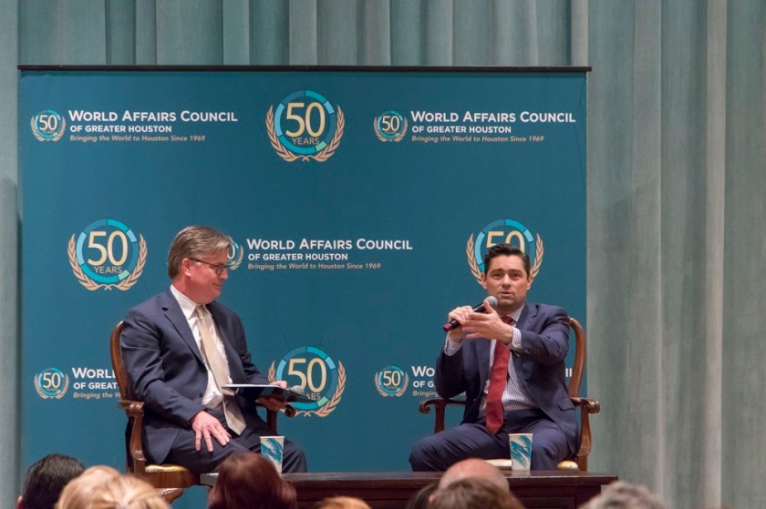 SHSU, Sam Houston State University, LEAP Center, Center for Law Engagement And Politics, LEAP Ambassadors, World Affairs Council of Greater Houston, Ambassador Carlos Vecchio, Venezuela