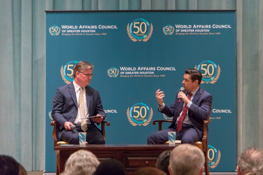 SHSU, Sam Houston State University, LEAP Center, Center for Law Engagement And Politics, LEAP Ambassadors, World Affairs Council of Greater Houston, Ambassador Carlos Vecchio, Venezuela