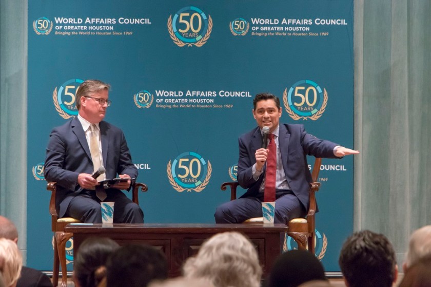 SHSU, Sam Houston State University, LEAP Center, Center for Law Engagement And Politics, LEAP Ambassadors, World Affairs Council of Greater Houston, Ambassador Carlos Vecchio, Venezuela