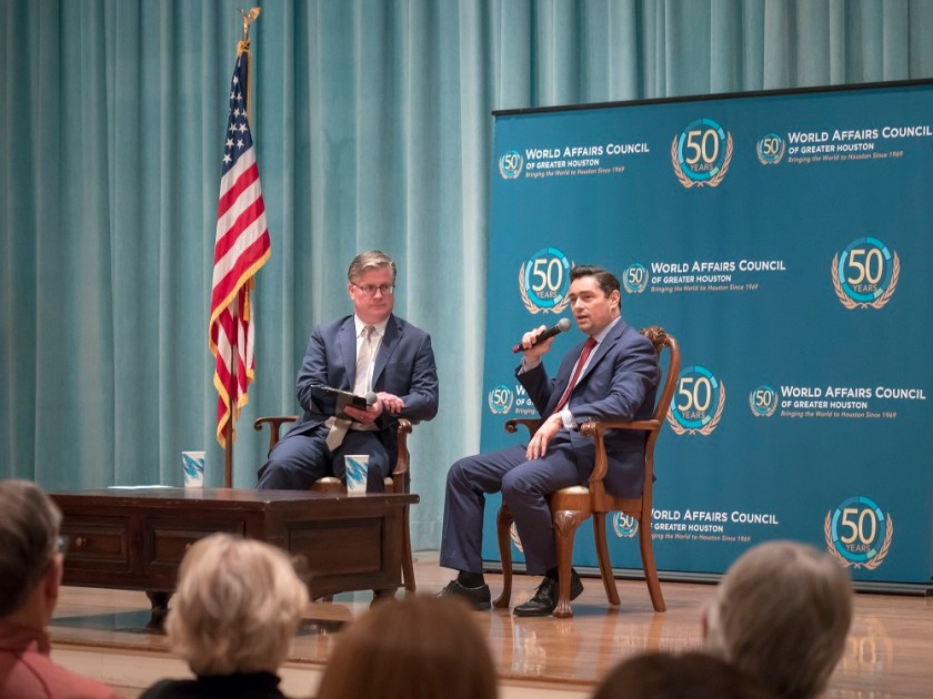 SHSU, Sam Houston State University, LEAP Center, Center for Law Engagement And Politics, LEAP Ambassadors, World Affairs Council of Greater Houston, Ambassador Carlos Vecchio, Venezuela