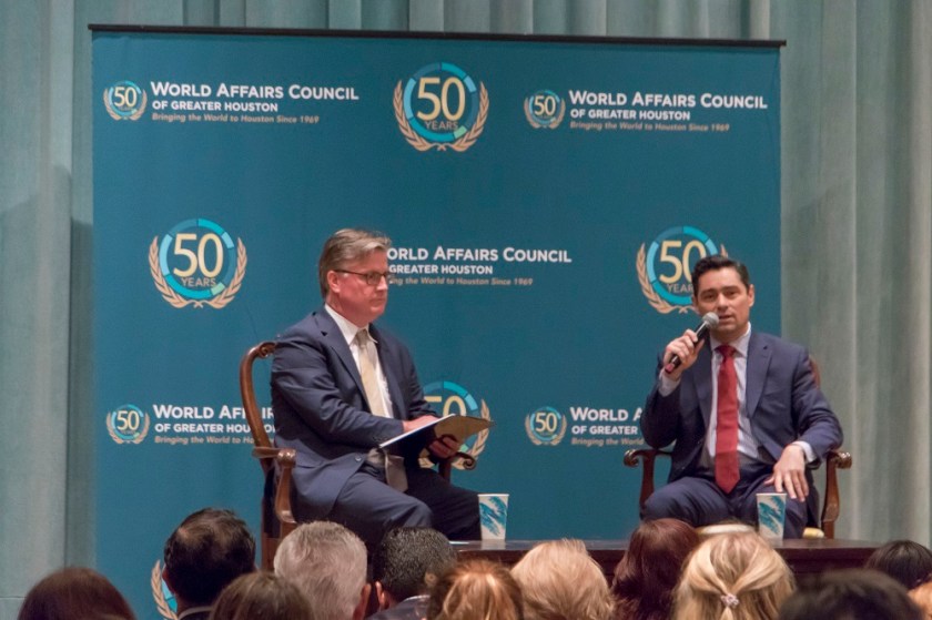 SHSU, Sam Houston State University, LEAP Center, Center for Law Engagement And Politics, LEAP Ambassadors, World Affairs Council of Greater Houston, Ambassador Carlos Vecchio, Venezuela