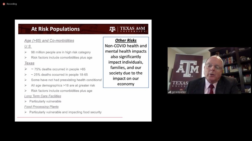 SHSU, LEAP Center, Center for Law Engagement And Politics, COVID, Coronavirus, TAMU, Bush School of Government and Public Service, Scowcroft Institute, Dr. Gerald Parker