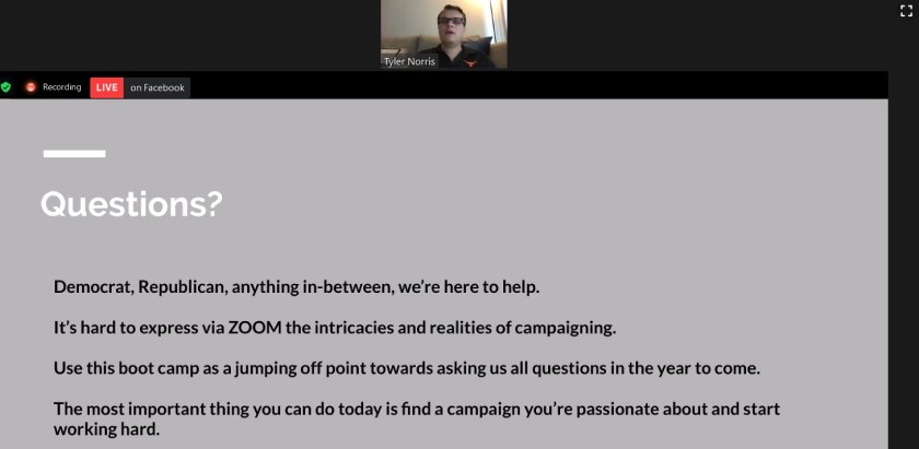 SHSU, LEAP Center, Campaign Bootcamp, New Politics Forum, Annette Strauss Institute, Tyler Norris