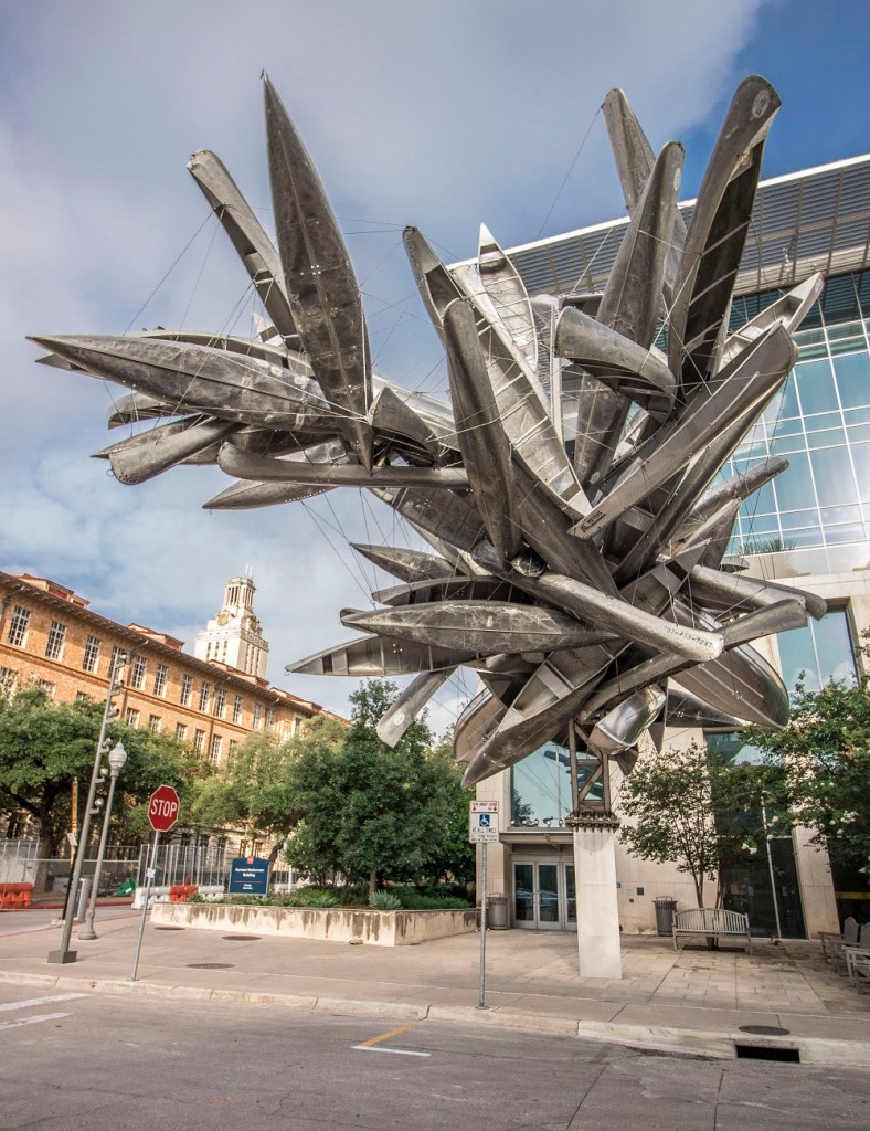 SHSU, UT, University of Texas, Sam Houston State University, LEAP Center, Center for Law Engagement And Politics, Nancy Rubins, Jaime Garza, Landmarks