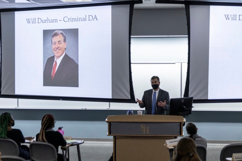 SHSU, LEAP Center, Center for Law Engagement And Politics, Pre-Law Society, Will Durham, Stuart Hughes, Walker County District Attorney