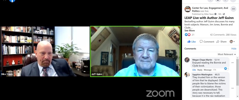 SHSU, Sam Houston State University, LEAP Center, Center for Law Engagement And Politics, Jeff Guinn, Charles Manson, Jim Jones, Henry Ford, Thomas Edison, Bonnie and Clyde